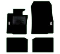 QUEMAR Tappetini Auto compatibili con MINI Countryman R60 Paceman R61 2010-2016/ Kit Tappeti Moquette e Gomma su Misura (Set 2 Ant.+2 Post.)/ Ricami e Colori Personalizzati (Bordo Verde, 2 Ricami)