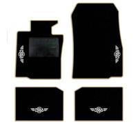 QUEMAR Tappetini Auto compatibili con MINI Countryman R60 Paceman R61 2010-2016/ Kit Tappeti Moquette e Gomma su Misura (Set 2 Ant.+2 Post.)/ Ricami e Colori Personalizzati (Bordo Beige, 4 Ricami)