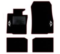 QUEMAR Tappetini Auto compatibili con MINI Countryman R60 Paceman R61 2010-2016/ Kit Tappeti Moquette e Gomma su Misura (Set 2 Ant.+2 Post.)/ Ricami e Colori Personalizzati (Bordo Fucsia, 2 Ricami)