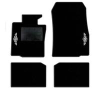 QUEMAR Tappetini Auto compatibili con MINI Countryman R60 Paceman R61 2010-2016/ Kit Tappeti Moquette e Gomma su Misura (Set 2 Ant.+2 Post.)/ Ricami e Colori Personalizzati (Bordo Antracite, 2 Ricami)