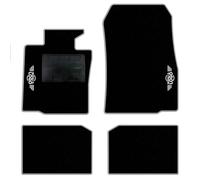 QUEMAR Tappetini Auto compatibili con MINI Countryman R60 Paceman R61 2010-2016/ Kit Tappeti Moquette e Gomma su Misura (Set 2 Ant.+2 Post.)/ Ricami e Colori Personalizzati (Bordo Perla, 2 Ricami)