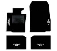 QUEMAR Tappetini Auto compatibili con MINI Countryman R60 Paceman R61 2010-2016/ Kit Tappeti Moquette e Gomma su Misura (Set 2 Ant.+2 Post.)/ Ricami e Colori Personalizzati (Bordo Perla, 4 Ricami)