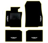 QUEMAR Tappetini Auto compatibili con MINI Countryman R60 Paceman R61 2010-2016/ Kit Tappeti Moquette e Gomma su Misura (Set 2 Ant.+2 Post.)/ Ricami e Colori Personalizzati (Bordo Giallo, 4 Ricami)