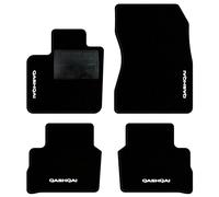 QUEMAR Tappetini Auto compatibili con Nissan Qashqai J12 dal 2021 anche e-Power/Kit Tappeti Moquette e Gomma su Misura (Set 2 Ant +2 Post)/ Ricami e Colori Personalizzati (Bordo Nero, 4 Ricami)