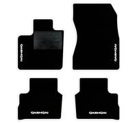QUEMAR Tappetini Auto compatibili con Nissan Qashqai J12 dal 2021 anche e-Power/Kit Tappeti Moquette e Gomma su Misura (Set 2 Ant +2 Post)/ Ricami e Colori Personalizzati (Bordo Bianco, 4 Ricami)