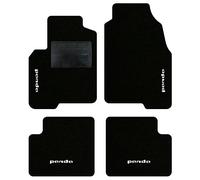QUEMAR Tappetini Auto compatibili con Panda III dal 2012 e Hybrid/Kit Tappeti Moquette e Gomma su Misura (Set 2 Anteriori + 2 Posteriori)/ Ricami e Colori Personalizzati (Bordo Nero, 4 Ricami)