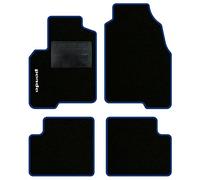 QUEMAR Tappetini Auto compatibili con Panda III dal 2012 e Hybrid/Kit Tappeti Moquette e Gomma su Misura (Set 2 Anteriori + 2 Posteriori)/ Ricami e Colori Personalizzati (Bordo Blu, 1 Ricamo)