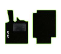 QUEMAR Tappetini Auto compatibili con Smart Fortwo W450 1998-2007 / Kit Tappeti in Moquette e Gomma su Misura (Set 2 Anteriori) / Ricami e Colori Personalizzati (1 Ricamo, Bordo V.Acido)