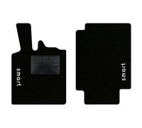 QUEMAR Tappetini Auto compatibili con Smart Fortwo W450 1998-2007 / Kit Tappeti in Moquette e Gomma su Misura (Set 2 Anteriori) / Ricami e Colori Personalizzati (2 Ricami, Bordo Nero)