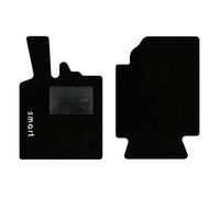 QUEMAR Tappetini Auto compatibili con Smart Fortwo W451 2007-2014 / Kit Tappeti in Moquette e Gomma su Misura (Set 2 Anteriori) / Ricami e Colori Personalizzati (1 Ricamo, Bordo Nero)