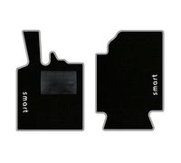 QUEMAR Tappetini Auto compatibili con Smart Fortwo W451 2007-2014 / Kit Tappeti in Moquette e Gomma su Misura (Set 2 Anteriori) / Ricami e Colori Personalizzati (2 Ricami, Bordo Perla)