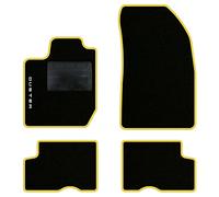 QUEMAR Tappetini Auto per Dacia Duster dal 2018, Bordo Giallo, 1 Ricamo | Kit Tappeti Moquette e Gomma su Misura / Set 2 Anteriori + 2 Posteriori / Ricami e Colori Personalizzati / Antiscivolo
