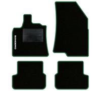 QUEMAR Tappetini Auto per Dacia Sandero, Bordo Verde, 1 Ricamo | anche Stepway / dal 2021 / Kit Tappeti Moquette e Gomma su Misura / Set 2 Anteriori +2 Post./ Ricami e Colori Personalizzati