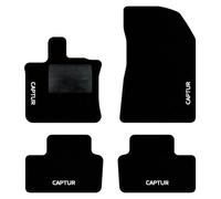 QUEMAR Tappetini Auto per Renault Captur II, Bordo Nero, 4 Ricami | dal 2020 / anche E-Tech Plug-in Hybrid / Kit Tappeti Moquette e Gomma su Misura / Set 2 Ant.+2 Post./ Ricami e Colori Person.