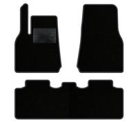 QUEMAR Tappetini Auto per Tesla Model Y dal 2020, Bordo Antracite, 0 Ricami | anche Juniper / Kit Tappeti Moquette e Gomma su Misura / Set 2 Anteriori + 1 Posteriore / Ricami e Colori Personalizzati