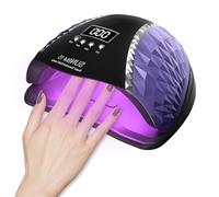 QUEMISS Lampada LED UV per unghie, 4 timer, ad alta potenza, 280 W, lampada per unghie in gel, display a LED con sensore automatico, portatile, asciugatura a doppia velocità, adatta per saloni