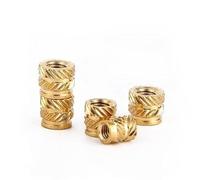 QUEMUONN Inserti in Ottone zigrinati, 50 Pezzi di Inserti a Caldo con Filettatura Femmina in Ottone zigrinato, Dadi, Parti inserite a Pressione nei Fori for Stampa 3D M3(M3 x D5.0 x L6.0)