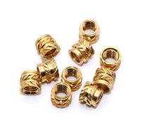 QUEMUONN Inserti in Ottone zigrinati, Dadi di Inserimento a Caldo in Ottone M4, Parti filettate inserite a Pressione nei Fori for Stampa 3D, Dadi di Inserimento zigrinati in Ottone(M4x7x6 (50pcs))