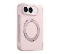 Quentis Magnetic Phone Case with 360 Ring, Slim Matte Cover for IPhoneDuo | Durable PC material with magnetic ring and screen protector, designed for IPhoneDuo users Pink