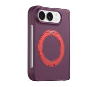 Quentis Magnetic Phone Case with 360 Ring, Slim Matte Cover for IPhoneDuo | Durable PC material with magnetic ring and screen protector, designed for IPhoneDuo users Wine Red