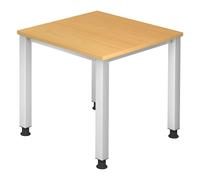 QUEO 8 S | Scrivania - Faggio 80x80 regolabile in altezza