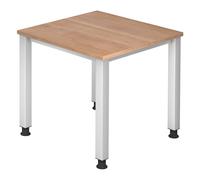 QUEO 8 S | Scrivania - Noce 80x80 regolabile in altezza