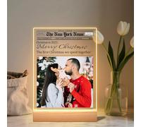 Quepitty Cornice per foto personalizzata con foto, cornice personalizzata con luce notturna, cornici personalizzabili, regali di compleanno per Natale, anniversario, regalo di compleanno per donne