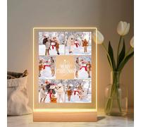 Quepitty Luce notturna con immagine personalizzata, placca acrilica personalizzata per famiglia, bambini o coppie, regalo premuroso personalizzato per Natale, compleanno, anniversario