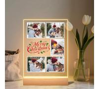 Quepitty Placca con canzone personalizzata con immagine e luce notturna a LED in acrilico, regalo di Natale per coppie