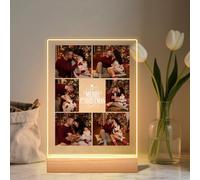 Quepitty Placca personalizzata in plexiglass LED Night Light Personalizzata Song Placca che mostra la tua foto, regalo musicale sincero per coppie