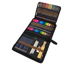 QUER Pennarelli per Disegno Artistico, 24 Pennelli a Doppia Punta, 24 Matite Acquerellabili, 12 Matite da Disegno e Accessori allegato Libro da Colorare per Adulti