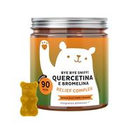 Quercetina e Bromelina - Cambio stagione e Prurito - Bye Bye Sniff Relief Complex - Vitamina C e Zinco - Sistema Immunitario e Stanchezza - 90 pezzi - Vegano, Sugar free - Bears with Benefits