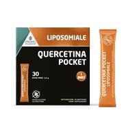 Quercetina Liposomiale Pocket - Integratore Antiossidante Orosolubile con Quercetina Liposomiale e Vitamina C - Pronto all'Uso - Senza Glutine e Senza Zucchero - Gusto Arancia - 30 Stick da 1,5 g