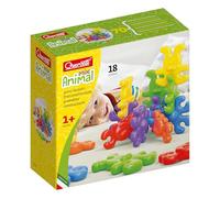 Quercetti Animal Mix Giochi Montessori 1 Anno, Gioco ad Incastro per Bambini 1-3 Anni, Giochi Bambini 1 Anno con 18 Pezzi Lavabili in Plastica, Orsetti, Coniglietti e Polipetti Colorati, Made in Italy