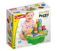 Quercetti, Chunky Peggy Box, Gioco di Chiodoni, mosaici per bambini -prima infanzia - bottoni maneggevoli e resistenti - 100% Made in Italy - 0270