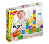 Quercetti Chunky Peggy Daisy Maxi Gioco Chiodini Grandi 1-4 Anni, Chiodini per Bambini 2 Anni e 3 Anni, Giochi Educativi Prima Infanzia, Motricità Fine, Impilabili, Made in Italy