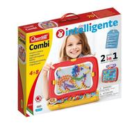 Quercetti Combi con Chiodini per Bambini, 48 Lettere Magnetiche e Pennarelli, Giochi Educativi 4 Anni 2 in 1 Lavagnetta Cancellabile Bambini 4-8 Anni, Sviluppa creatività e Motricità Fine
