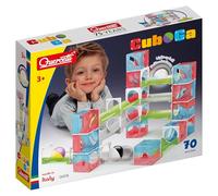Quercetti Cuboga, Gioco Educativo di Costruzioni per Bambini 3+ Anni, Pista Biglie con 70 Pezzi, Cubi Colorati e Biglie Luminose, Stimola Motricità Fine, Coordinazione Oculo-Manuale