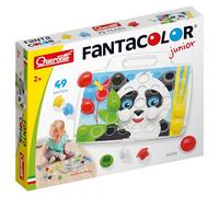 Quercetti - FantaColor Junior Basic - Mosaici per bambini da 2 anni - gioco educativo - prima infanzia - 100% Made in Italy - 40 bottoni - Motricità fine - coordinazione - 4206