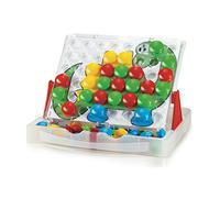 Quercetti Fantacolor Junior,Gioco Educativo Mosaico Bambini 3D con Bottoni Colorati per Bambini Giochi Bambini 2 Anni con Valigetta Portatile 48 Bottoni e 16 Schede Regalo Bimba 2 Anni Made in Italy