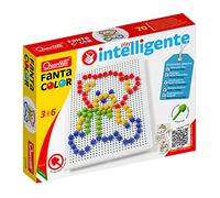 Quercetti Fantacolor Tab Basic, 100 Chiodini per Bambini 3 Anni fino ai 6 Anni, Gioco Educativo e Creativo Mosaico Bambini, Giochi Bimbi 3 Anni, Gioco Chiodini Colorati per Bimbi, Made in Italy
