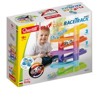 QUERCETTI 06497 Flip Car Race Track, Pista Biglie Per Bambini, Gioco Educativo e Creativo 18mesi+ con 7 Rampe e 3 Flip-Car per Sviluppare Coordinazione e Motricità Fine, Made in Italy