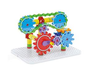 Quercetti Georello Tech Starter Set, Costruzioni per Bambini 4 Anni, Ideale dai 5-10 Anni, Giochi Bambini 5 Anni, Impara la Meccanica con Ingranaggi e Reazioni a Catena, Idea Regalo Bambina 7 Anni