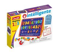 Quercetti Lavagna Magnetica per Bambini Double-Face Bambini 4-8 Anni, Lavagna Magnetica per Calamite con Numeri Magnetici, Giochi Educativi di Scrittura, Disegno e Calcoli, Regalo Bambino 4 Anni