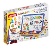 Quercetti-5241 Lavagna Magnetica con Lettere, Multicolore, 65 Pezzi, 5241