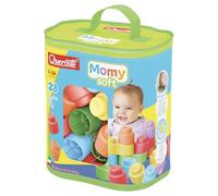 Quercetti Momy Soft Bag, Costruzioni Bambini 6-36 Mesi, 28 Pezzi Blocchi Morbidi Colorati, Giochi Prima Infanzia per Motricità e Coordinazione Oculo-Manuale