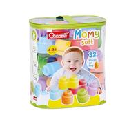 QUERCETTI - Momy Soft, Mattoncini Costrunzioni Morbide - Set 32 mattoncini - prima infanzia - bambini da 6 a 36 mesi - lavabili - Made in italy - 4143