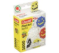 Quercetti Pixel Art Ricambi 1000 Chiodini Bianchi per Bambini, Refill Creativo Compatibile con Pixel Art 8 Take a Selfie, Gioco Educativo per Bambini e Adulti 4-99 Anni, Made in Italy, Giochi Creativi