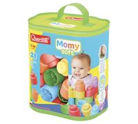 Quercetti Momy Soft Bag, Costruzioni Bambini 6-36 Mesi, 28 Pezzi Blocchi Morbidi Colorati, Giochi Prima Infanzia per Motricità e Coordinazione Oculo-Manuale