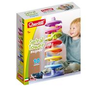 QUERCETTI Spiral Tower Super, Pista biglie, Giochi Bambini 1 Anno, 100% Made in Italy, Multicolore, 10